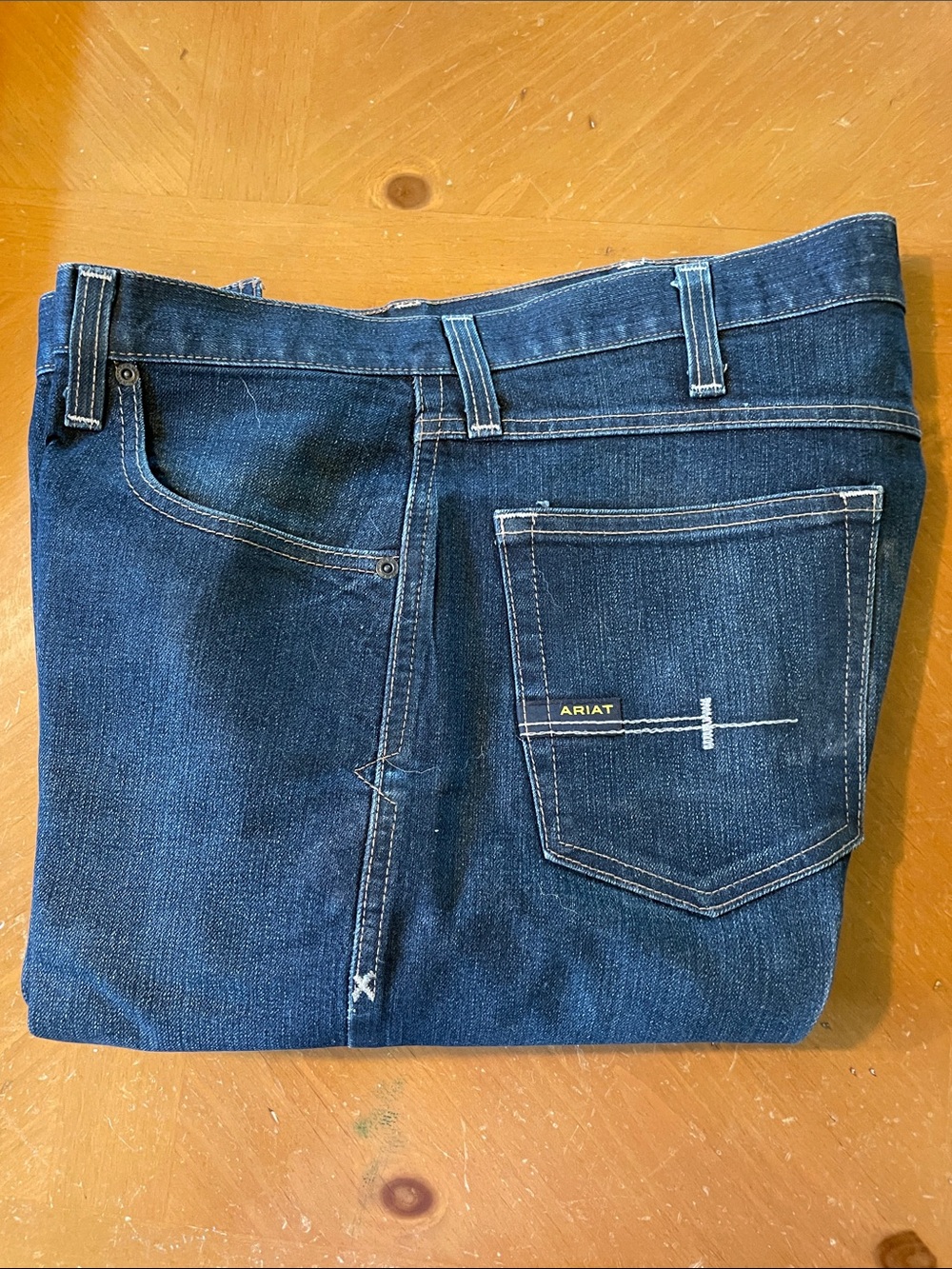 Ariat Men's Straight Dark  Denim Jeans M5 starched and ready. 35/34